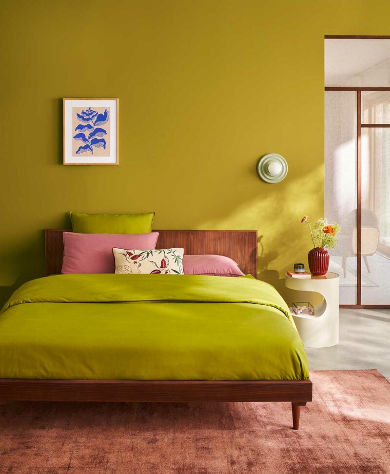 Chambre avec lit esprit vintage asiatique