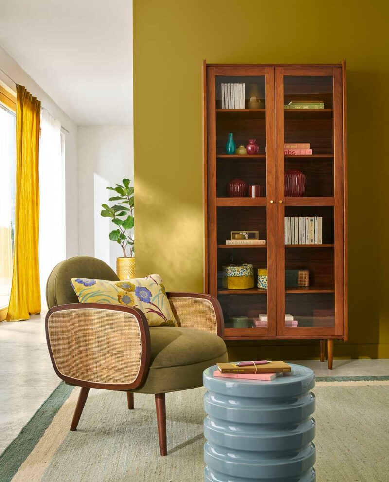 Fauteuil en cannage esprit vintage asiatique