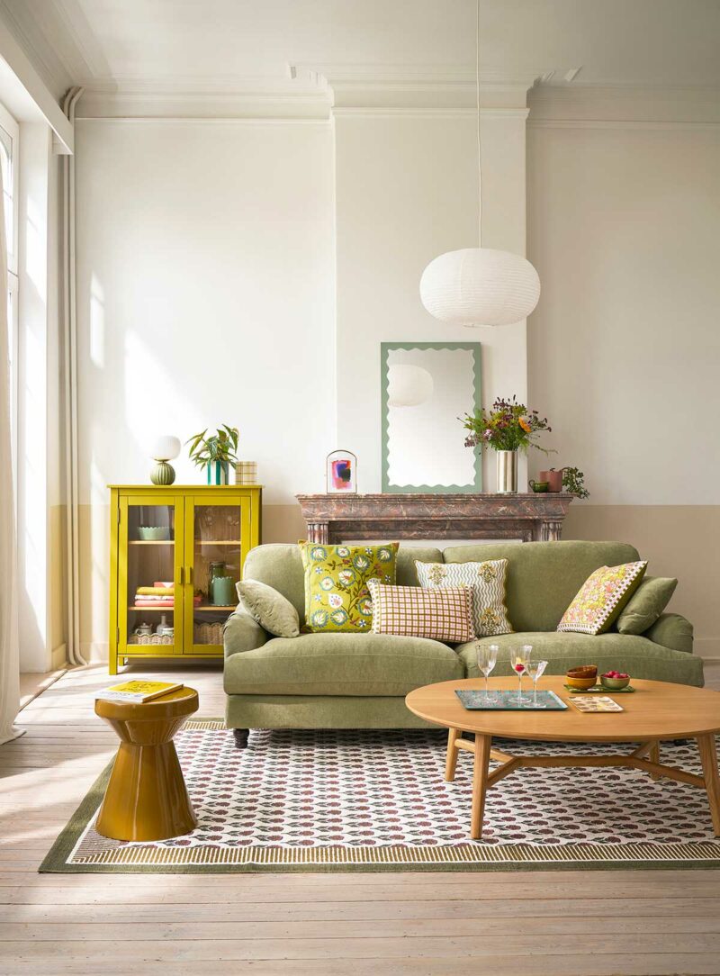 Salon avec déco esprit campagne moderne