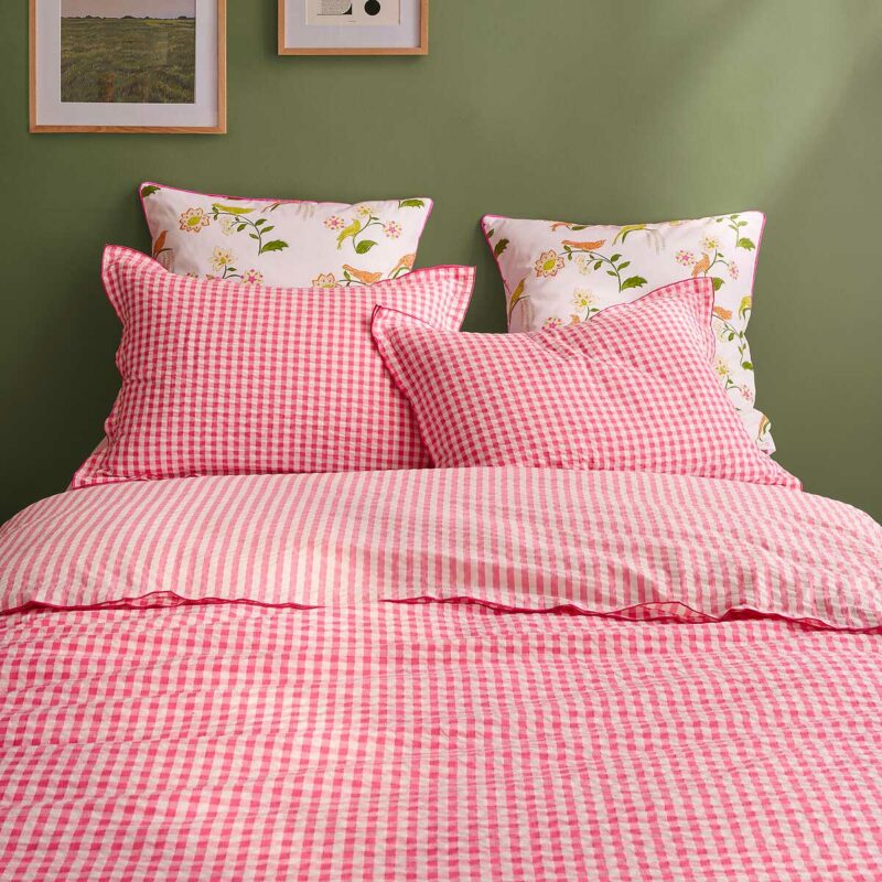 housse de couette en coton seersucker au charme campagne revisité