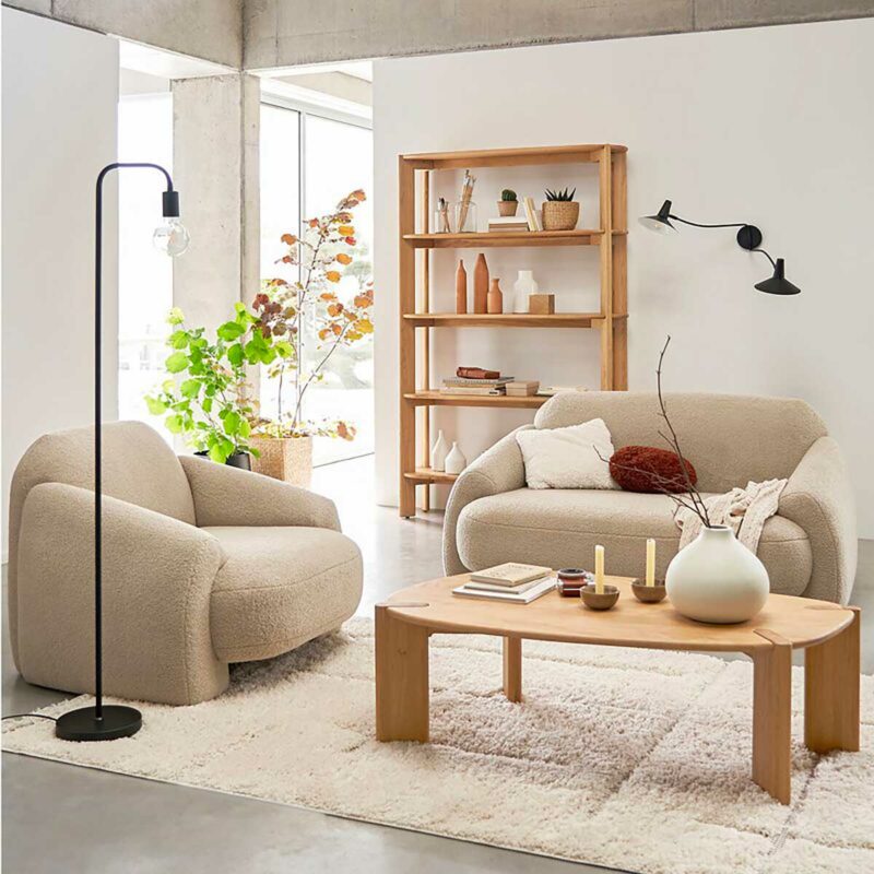 table basse chêne massif design épuré contemporain soldes La Redoute