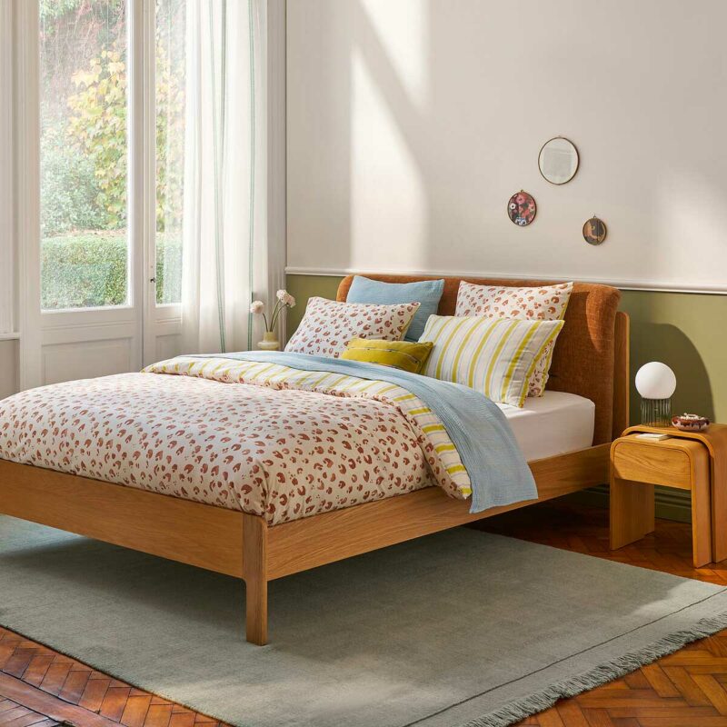 housse de couette coton imprimé léopard rayures ikat soldes La Redoute