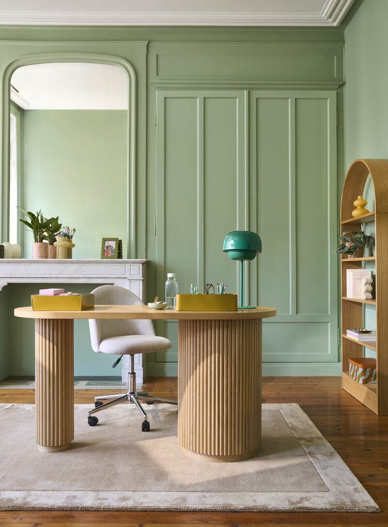 Bureau Genna en bois cannelé rentrée La Redoute