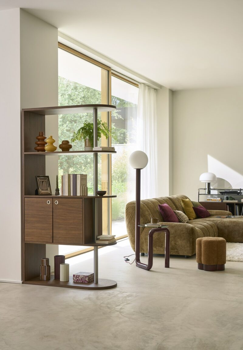 Étagère séparateur de pièces Luxyl en noyer et acier, La Redoute